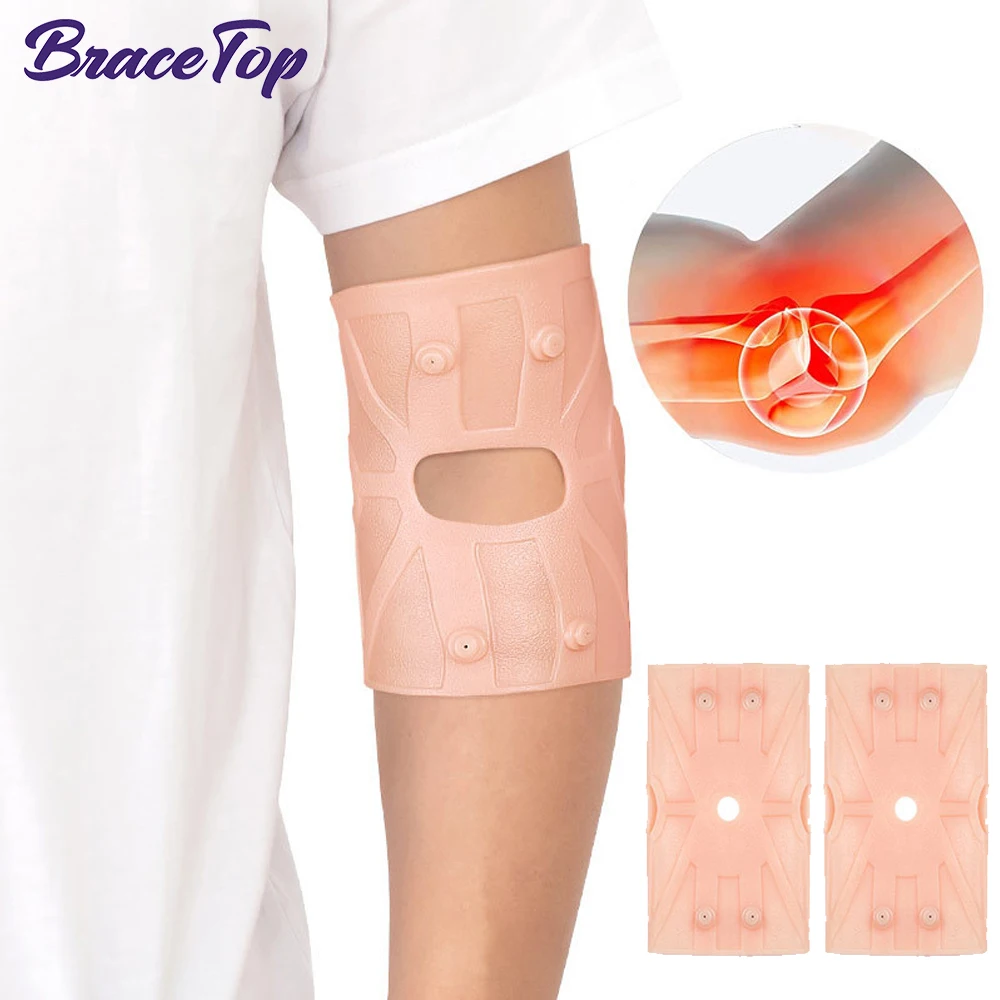 

BraceTop Silicone Gel Magnetotherapy Elbow Brace Compression Support Sleeve for Joint Pain Relief, Tendonitis, Elbow Pain Relief