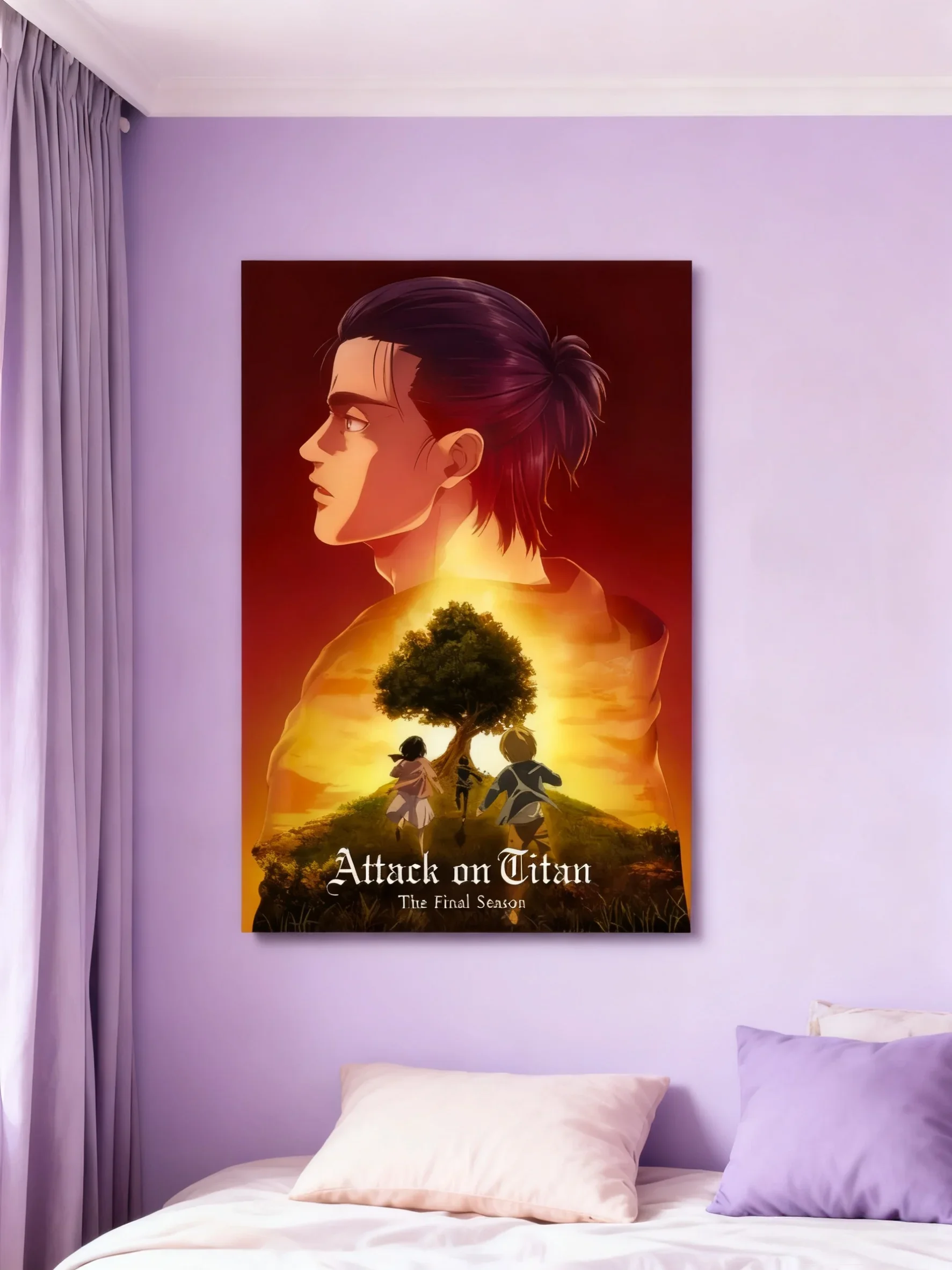 Póster de lienzo gigante de fantasía de Anime japonés y Manga de alta calidad, arte de pared HD fresco, decoración fácil de instalar para espacios de Anime de dormitorio