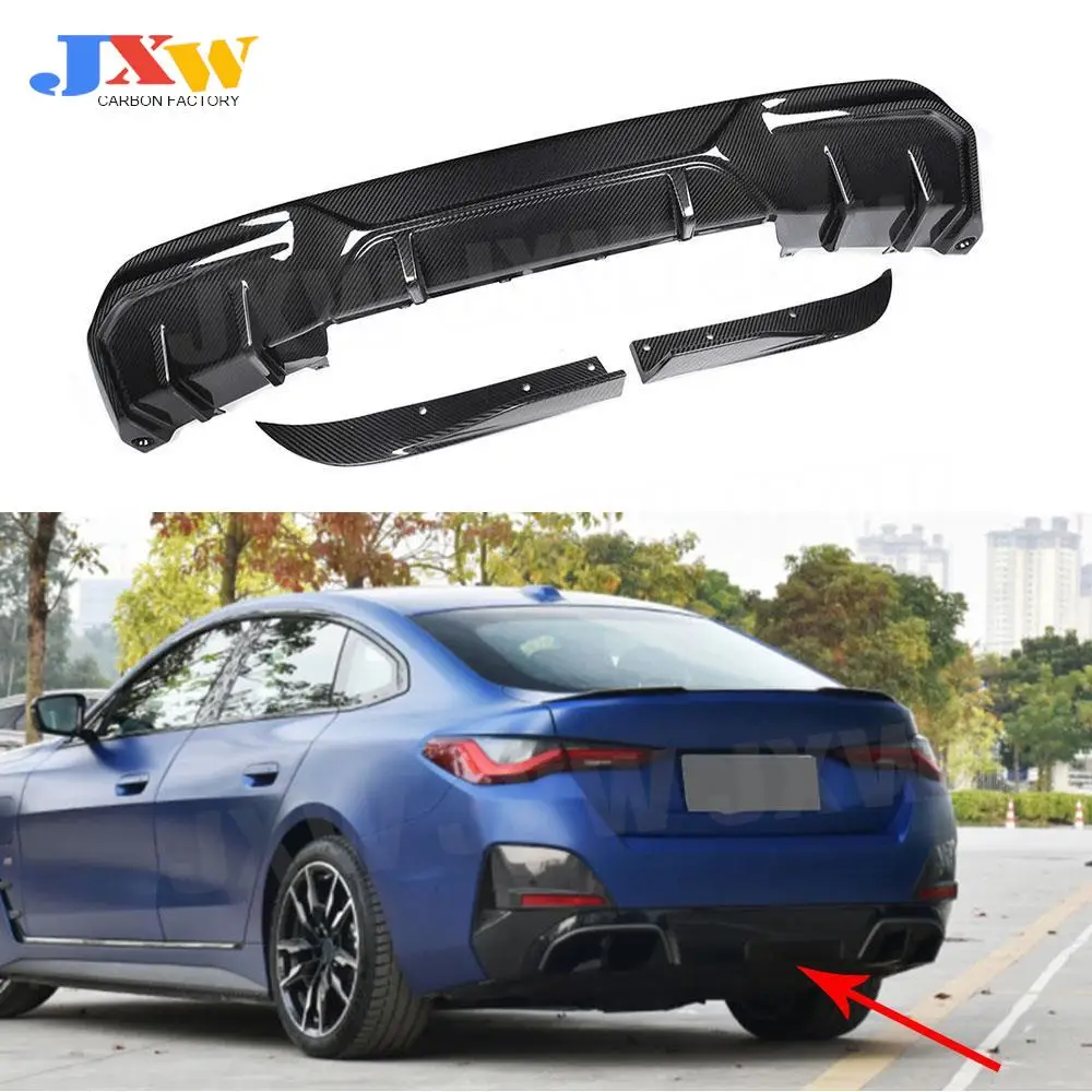 Rear Bumper Lip Diffuser Side Splitters Canards For BMW 4 Series I4 Electric Sedan M50 eDrive40 Tuning 2021+Car Replacement Part