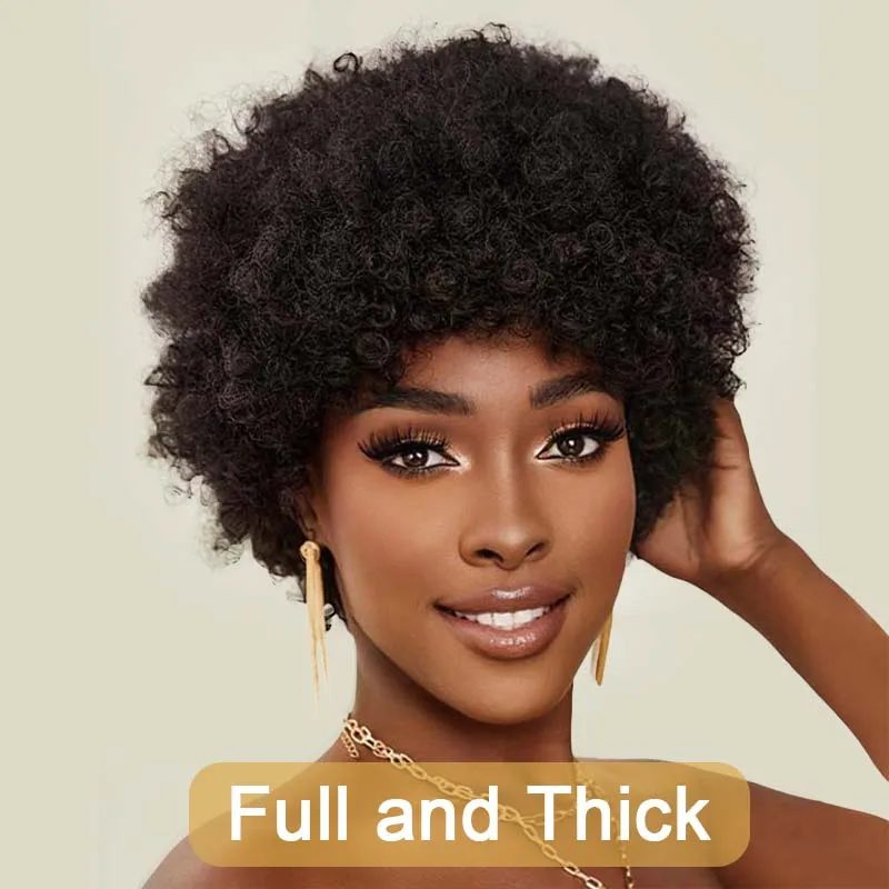 Brasileira Remy peruca de cabelo humano com estrondo, afro perucas encaracoladas, 200% densidade, natural olhando perucas completas, Bouncy e macio, preto grande