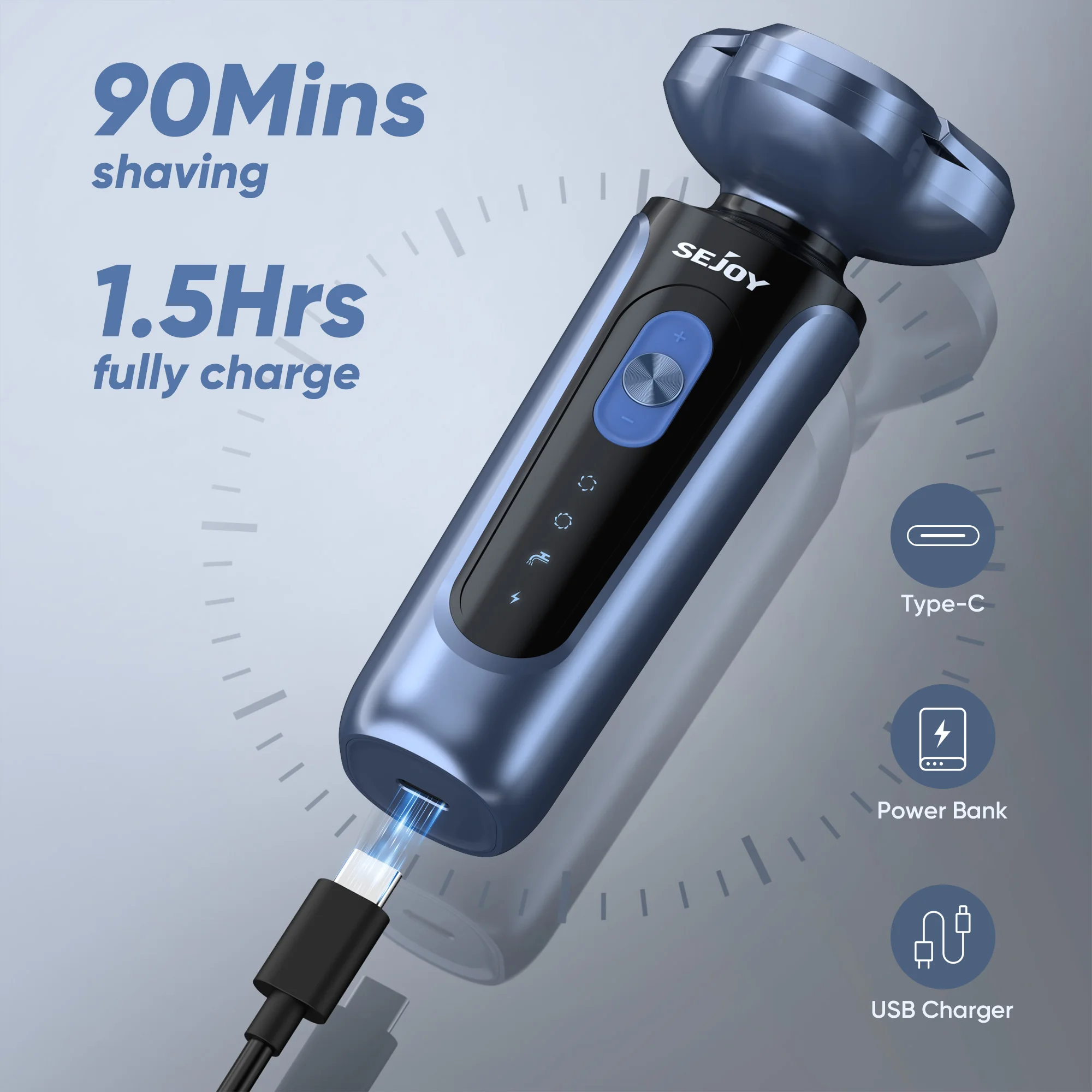 ماكينة حلاقة كهربائية للرجال متعددة الوظائف 3 في 1 من SEJOY ماكينة تشذيب شعر اللحية والأنف ماكينة حلاقة كهربائية مقاومة للماء