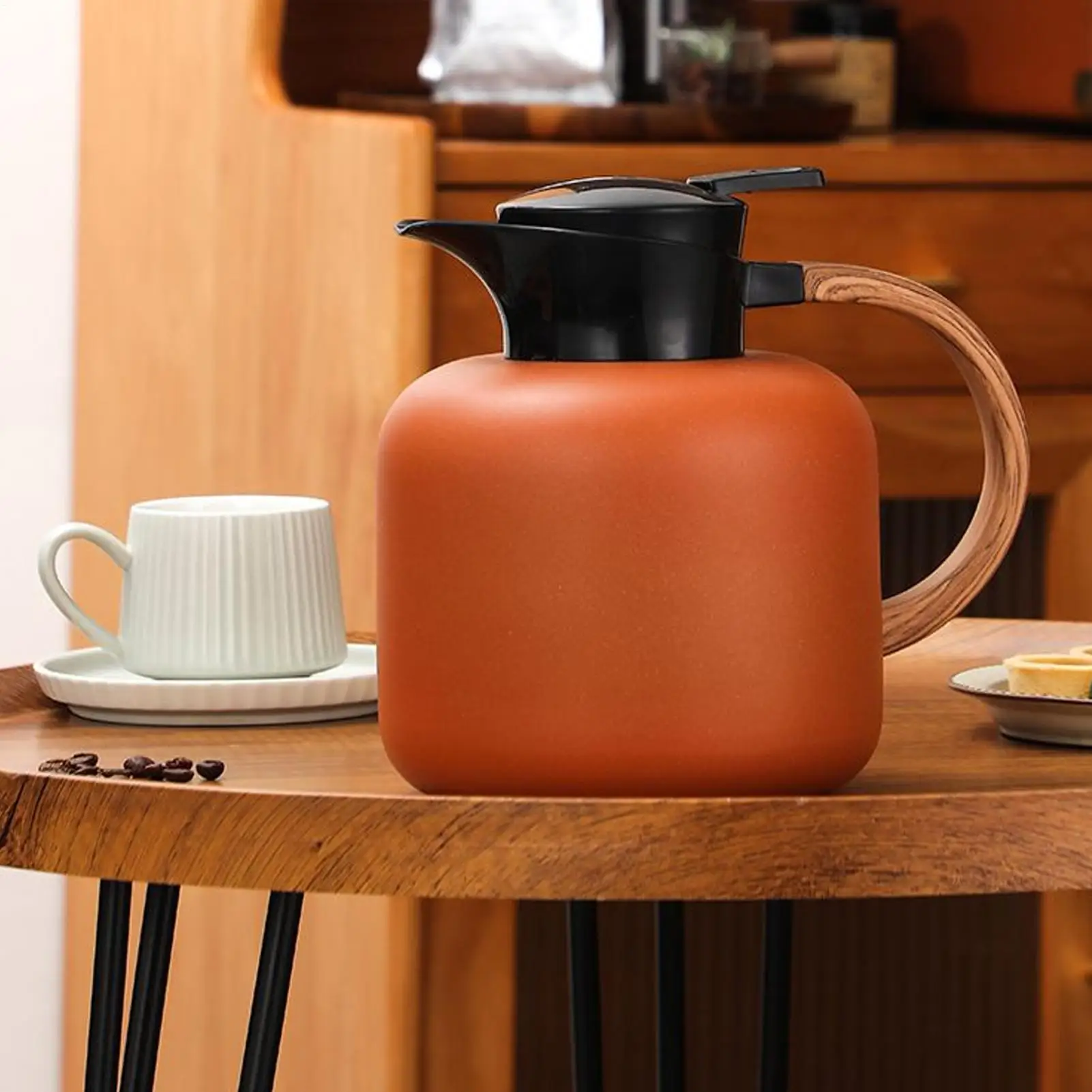 

Bedside Water Carafe 2L Vacuum Insulated Coffee Pot Stainless Steel Water Pitcher for Hot Cold Beverage Juice Tea Home Office