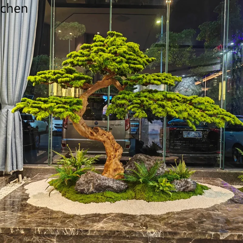 YXY Artificial Pine Tree Welcome Pine Carved Pine Tree Handmade High-end Club Landscaping Hotel