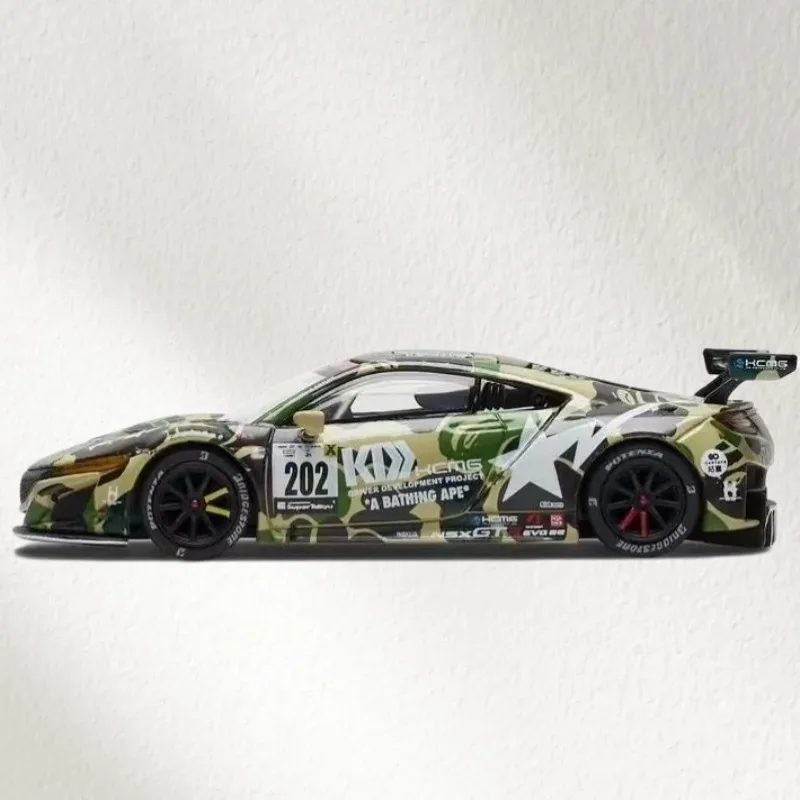 POPRACE/BAPE Diecast 1/64 مقياس هوندا سبيكة نموذج سيارات هوندا NSX GT3 لعب المركبات لعب للأولاد هدية الصندوق الأصلي #4