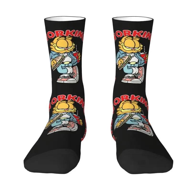 

Модные мужские носки на заказ, рабочие классные носки Garfield Meme, унисекс, дышащие теплые носки с 3D принтом Kawaii Cat Crew