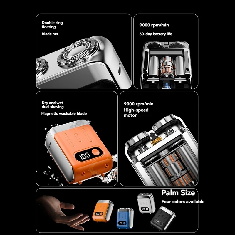 Portable Electric Shaver Travel Trimmer With Digital Display Electric Beard Shaver Shaving Tool Travel Shaver