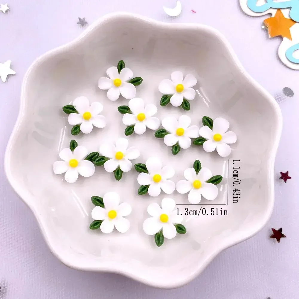50pcs Resin Colorful 3D Cute Leaf Flower Flat back Rhinestone Scrapbook DIY Wedding Applique Decor Jewelry Accessories Crafts S1