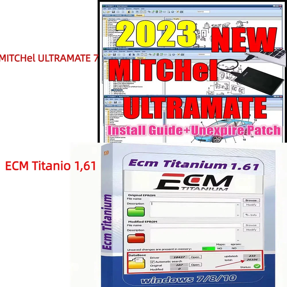 2025 Nuevo coche 2023 MITCHell ULTRAMATE 7 SISTEMA DE ESTIMACIÓN AVANIZADO COMPLETOECM Titanium Pro: 26,000+ Vehicle ECU Tool |