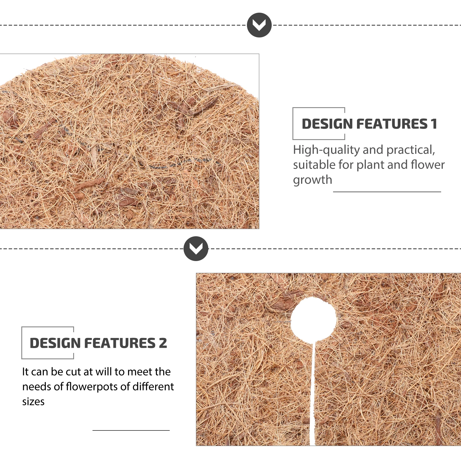 4Pcs Eco-Friendly Coconut Fiber Cushions Plant Protective Mats Round Design Breathable Mulch Flowerpot Control Anti-Grass Pad