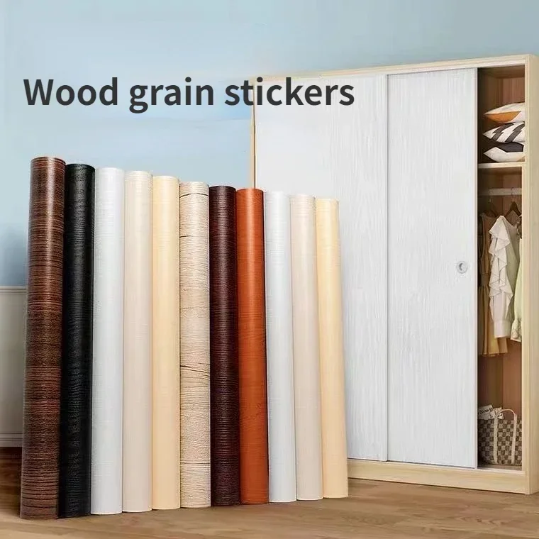 

90CM Wide Waterproof Wood Vinyl Wallpaper Roll Self Adhesive Decor Contact Paper Doors Cabinet Desktop Furniture Decor Sticker