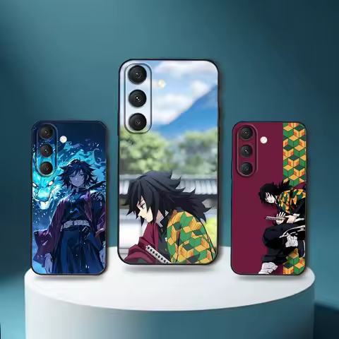 anime G-giyu T-tomioka Phone Case For Samsung S25,S24,S23,S22,S21,S20,S10,Ultra,Plus,Lite,FE,Soft Silicone Black Cover