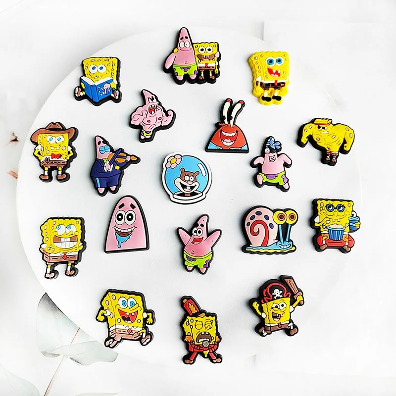 20pcs Spongebob Shoe Charms For Slides Sandals Crocs,Shoe Decorations Accessories Buckle For Christmas Birthday Party Gift view 5