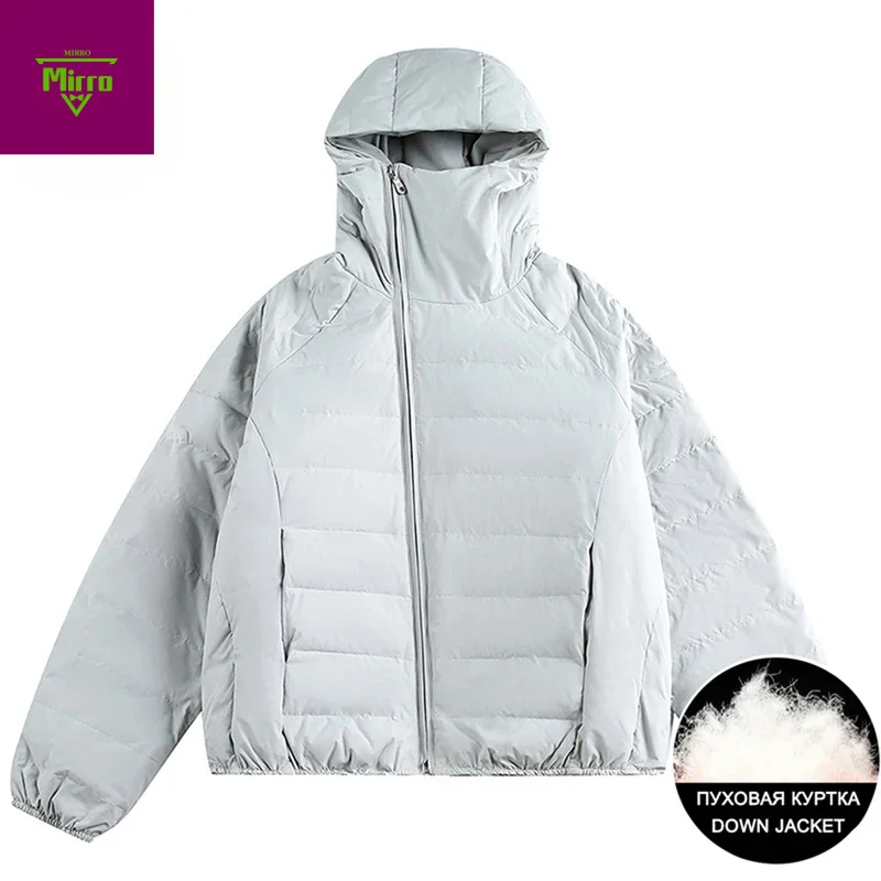 

Men Down Jackets Winter 80% White Duck Puffer Jackets Thicken Warm Parkas Coats Diagonal Zipper Fashion Padded Jackets Outwear