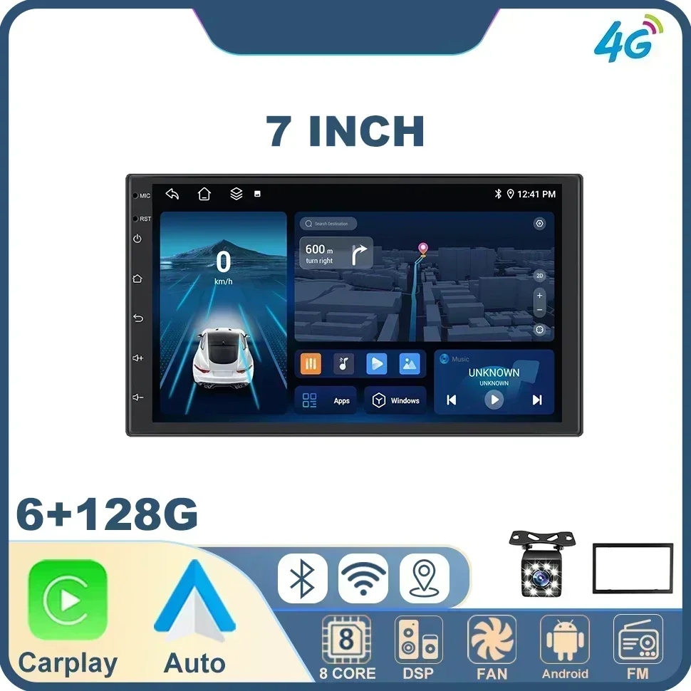 

Car Radio Wireless Carplay Android Auto 2 Din 7"/9" for Toyota VW Kia Nissan Honda Lada Ford GPS Navigator Wi-Fi BT Car Stereo