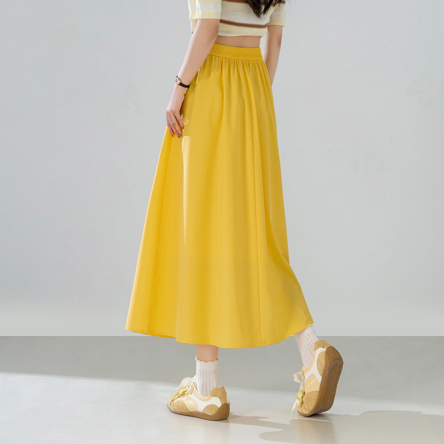 SENTUBILA Women Summer Midi Pleated Skirt 2026 Ladies Dopamine Color Holiday Vacation Fashion Casual A Line Skirt Q62QB7877