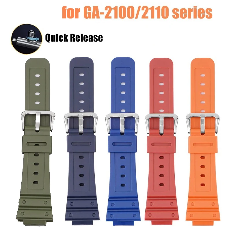 Quick Release Rubber Strap for Casio G-SHOCK DW-5600 GW-6900 GA-2100 2110 Stainless Steel Buckle 16mm Men TPU Bracelet Watchband