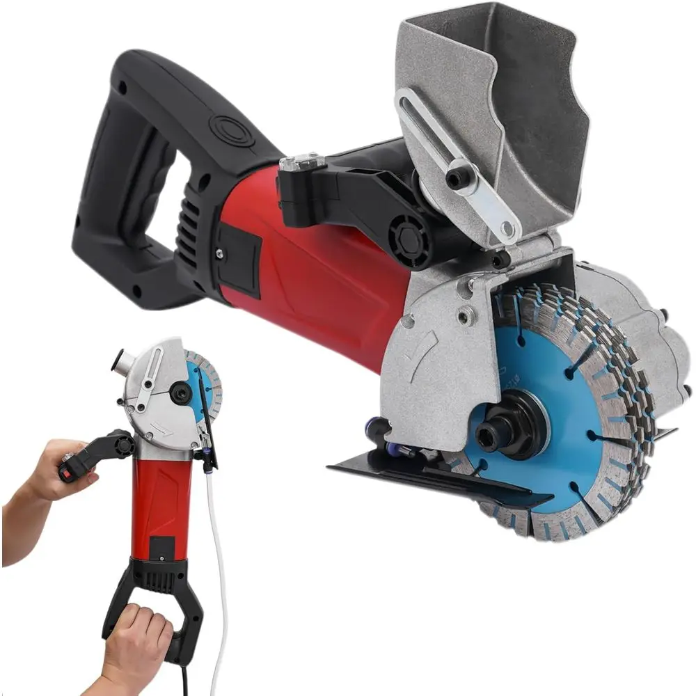 

125-мм фреза для нарезки пазов в бетоне мощностью 2800 Вт с 5 пильными дисками, инфракрасный прецизионный инструмент для нарезки пазов в стенах и граните