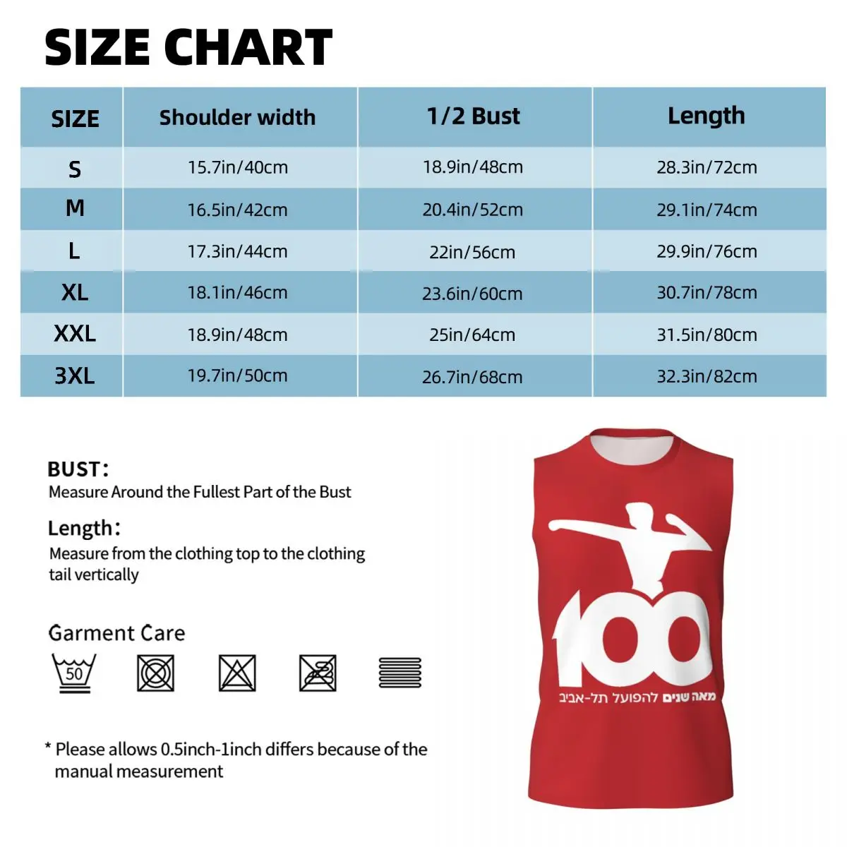 Hapoel Tel Aviv Athletic Men's Hd Print Cotton Tank Top Muscle Tee Sleeveless T-Shirt Tagless Tank Undershirt