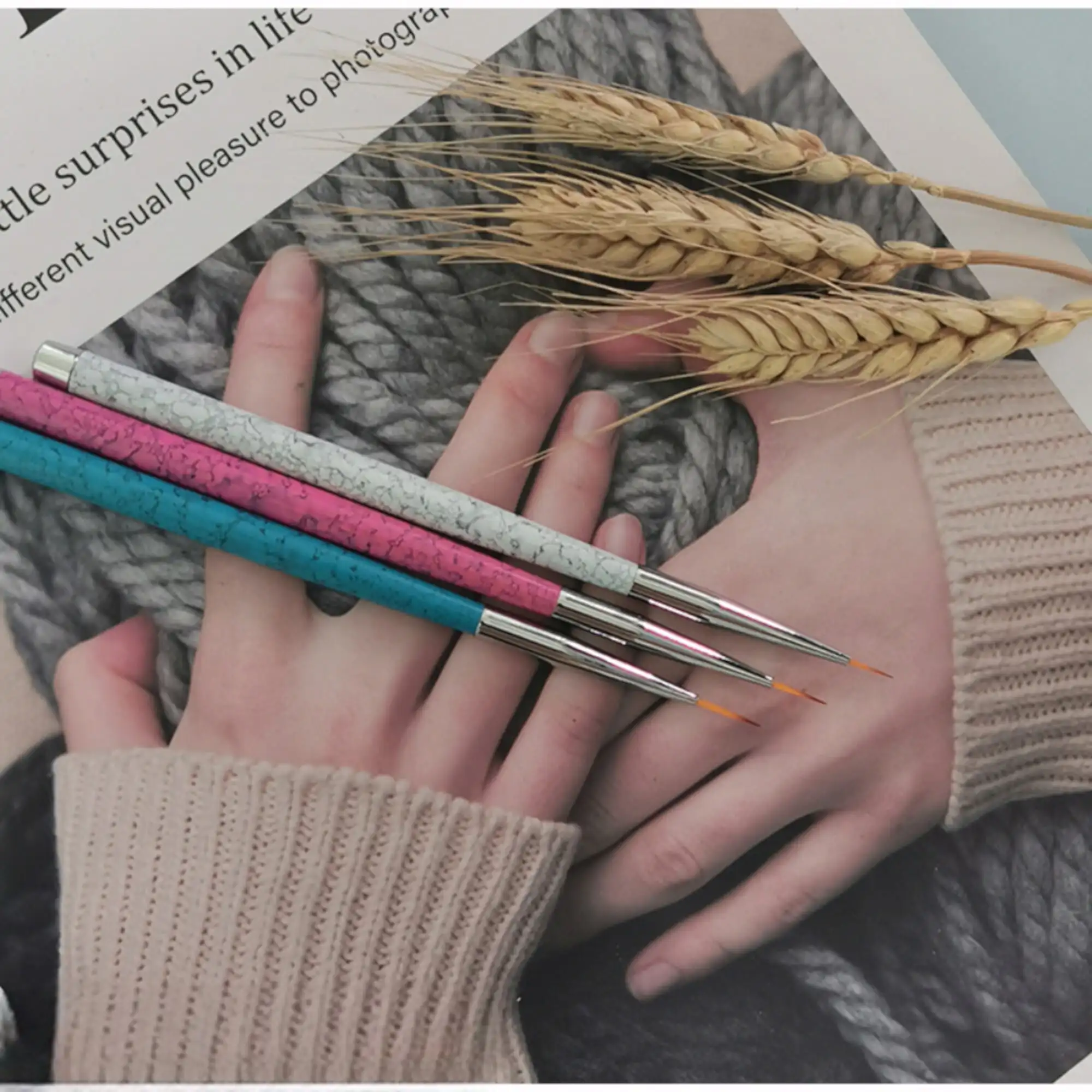 Nail line pen 3 pack color painting flower line pen suitable for beginners personal nail art image 3