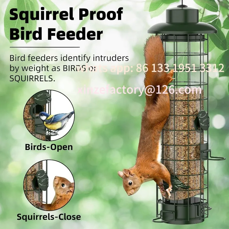 

Customizable Squirrel Proof Bird Feeder,Metal Mesh Bird Feeders For Outdoors Hanging,Gravity Protection Squirrel Proof Wild Bird