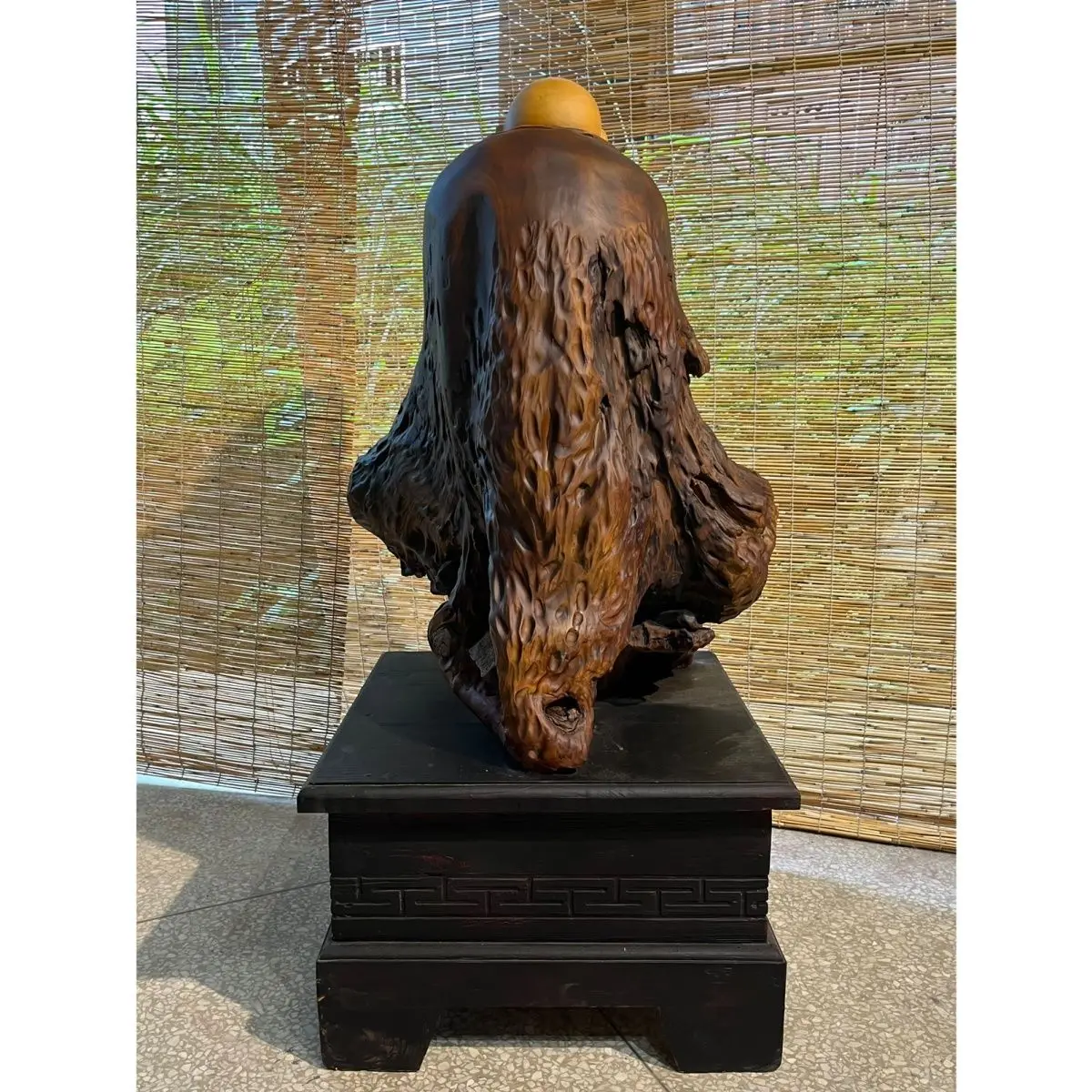 Camphor wood root carving without splicing Maitreya housewarming gift home collection