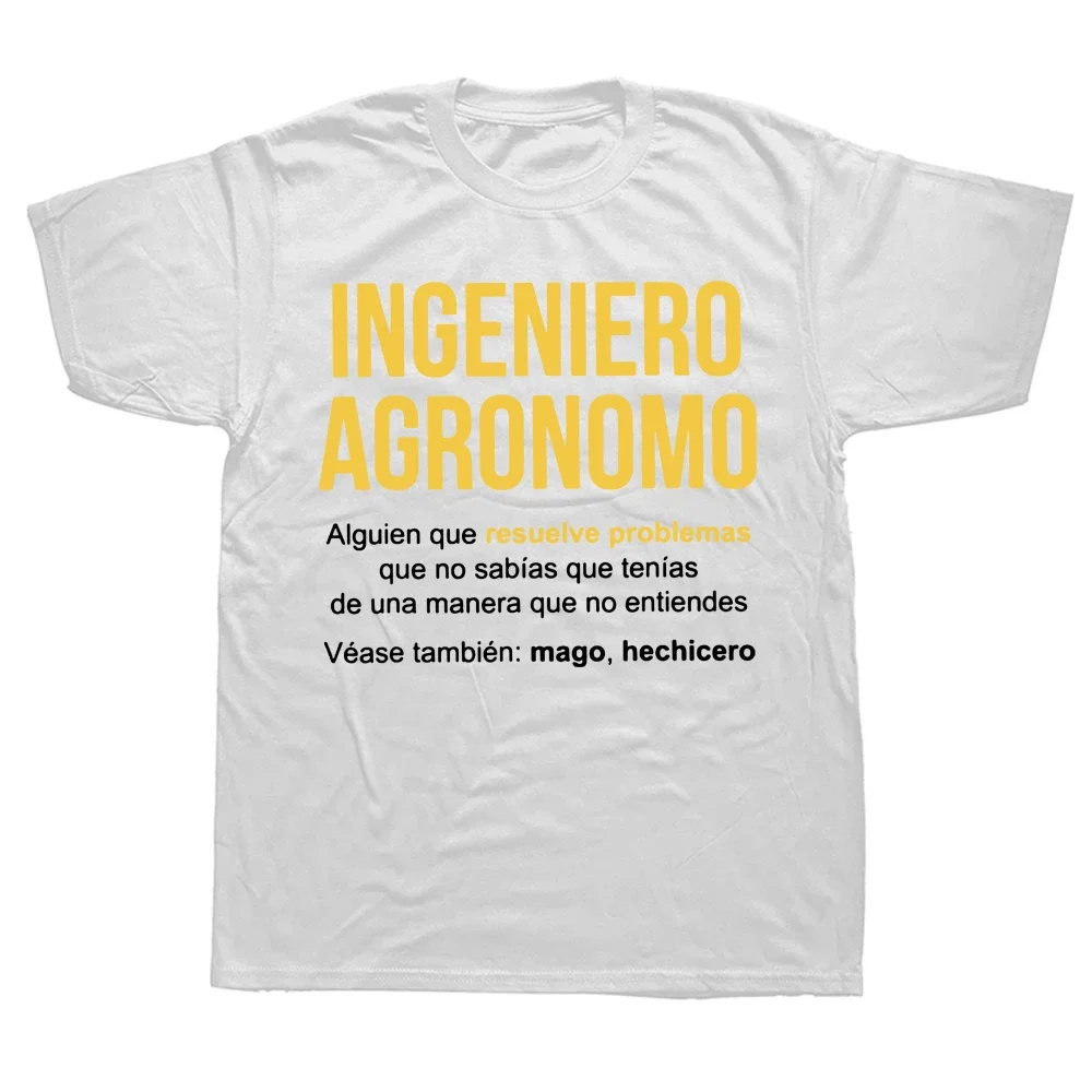 Ingeniero Agronomo T Shirt Spanish Texts Agricultural Engineer Gift Short Sleeve  Cotton Unisex Summer T-shirts EU Size