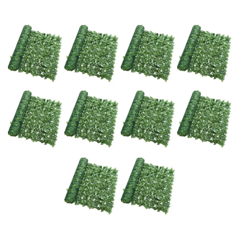 10Pcs Artificial Plant Fence Green Leaf Fence Panels Privacy Fence Screen For Home Garden Yard Decoration