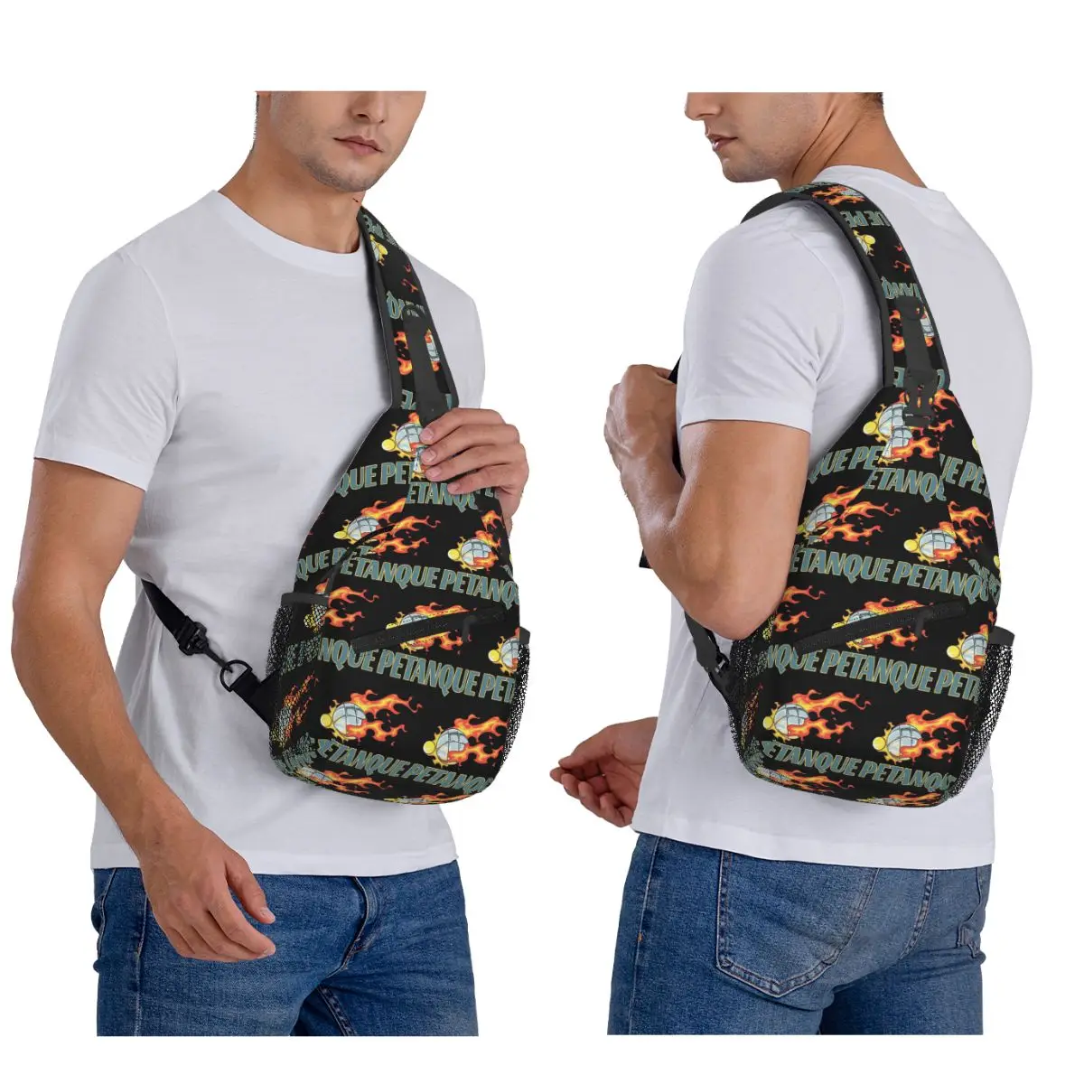 Petanque Gifts For A Player Chest Bag Men Sling Crossbody Backpack Chest Bag Traveling Hiking Daypack Shoulder Bag