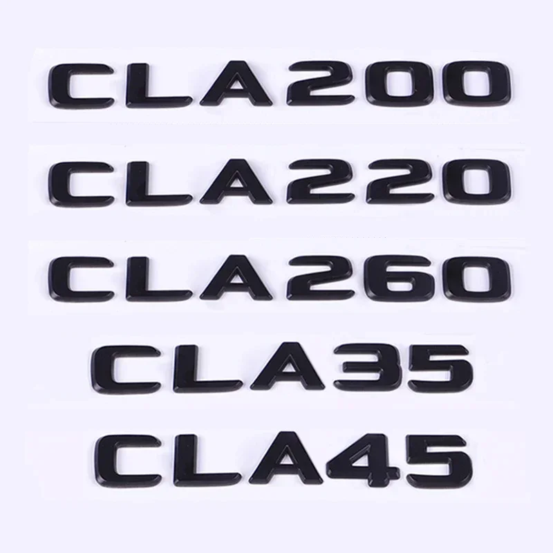 Car 3D ABS Trunk Letters Logo Badge Emblem Decals Sticker For Mercedes Benz CLA35 CLA45 CLA200 CLA220 CLA260 4Matic C117 C118