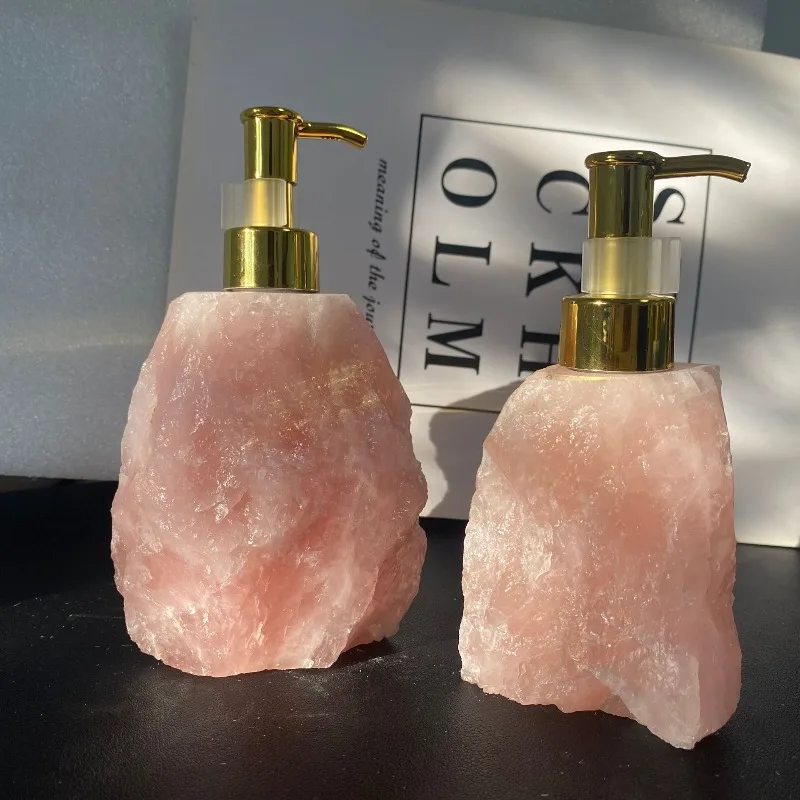 Light luxury Nordic natural powder crystal stone pressing bottle high-end jade natural shape sub-packaging shower gel energy