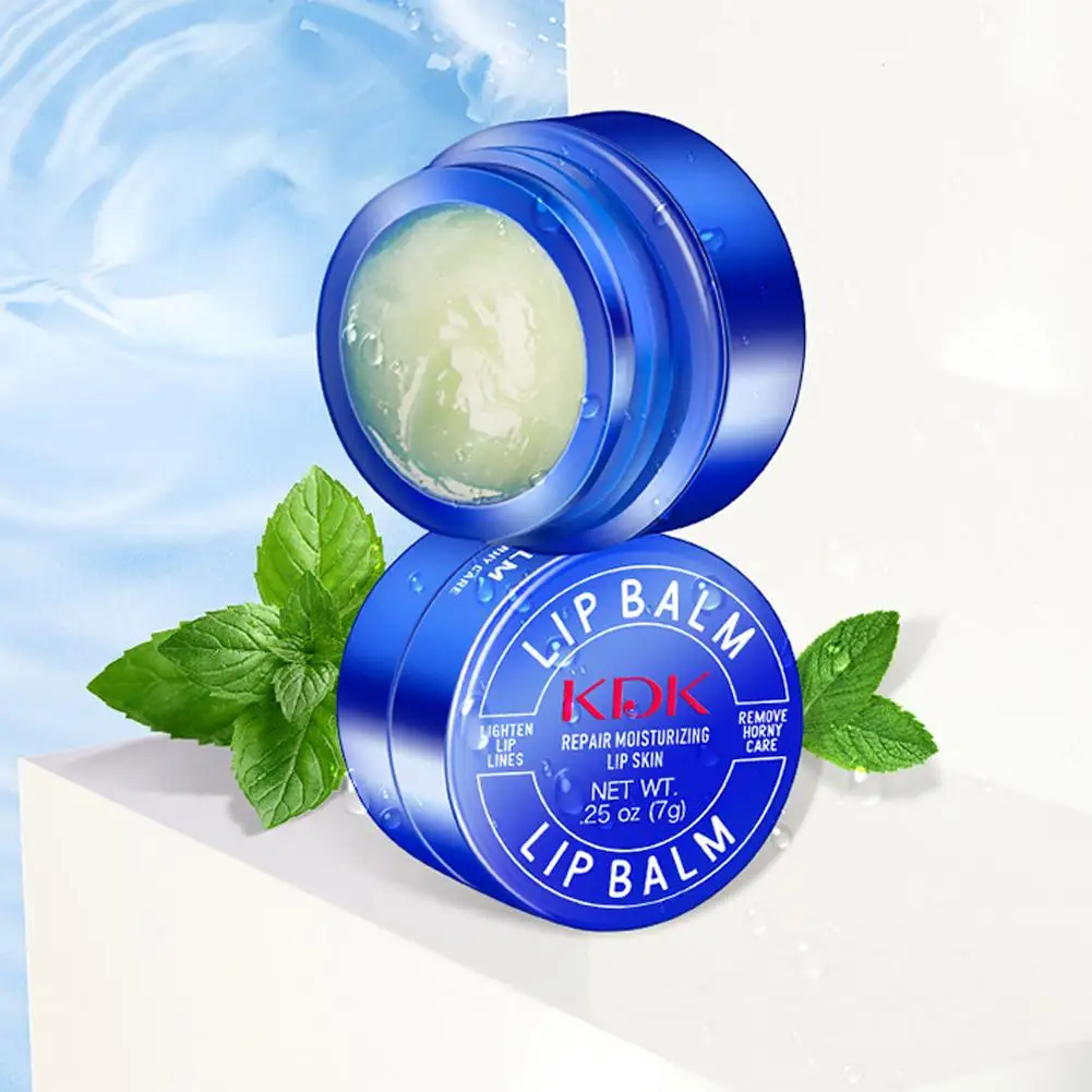 Lip Balm Small Blue Pot Moisturizing and Repairing Lip Balm Professional Lip Care Deep Hydrating Moisturizing Soothing