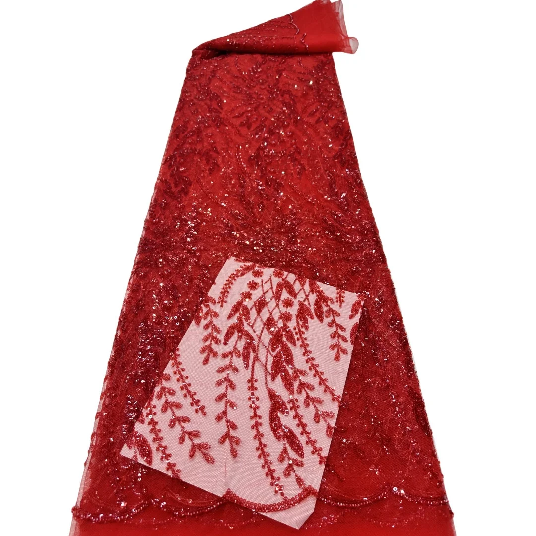 قماش دانتيل مطرز بالترتر الأفريقي الفاخر 2025 جودة عالية العريس النيجيري الزفاف الزفاف التطريز الفرنسية تول الخياطة