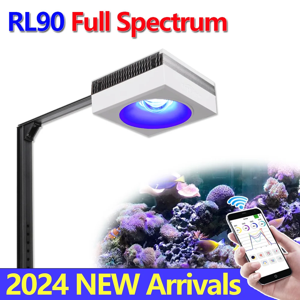 

PopBloom-RL90 Full Spectrum Marine Aquarium Lighting Saltwater LED Aquarium for 40-60cm Coral Reef Fish Tank LED Lights,LPS,SPS