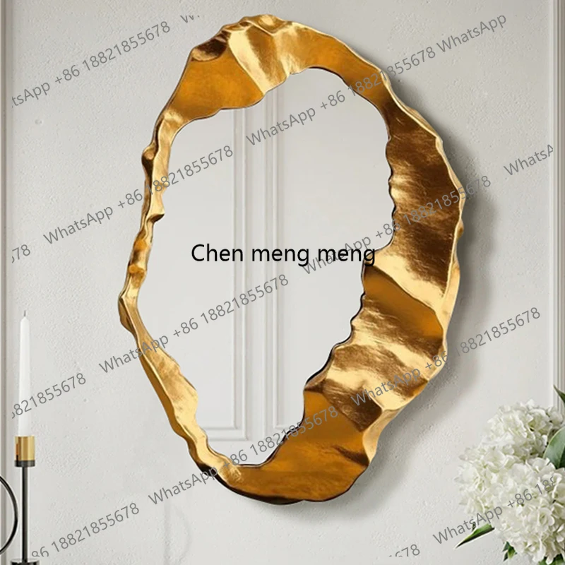 

French retro bathroom mirror special-shaped makeup mirror wall hanging irregular decorative mirror creativity