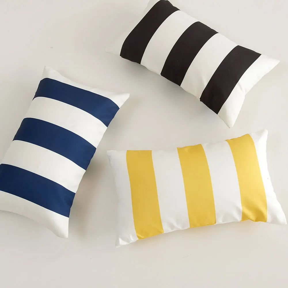 Waterproof Outdoor Pillow Cover Summer Striped Decorative Cushion Cover for Couch Sofa Living Room Funda Cojin 45x45 30x50