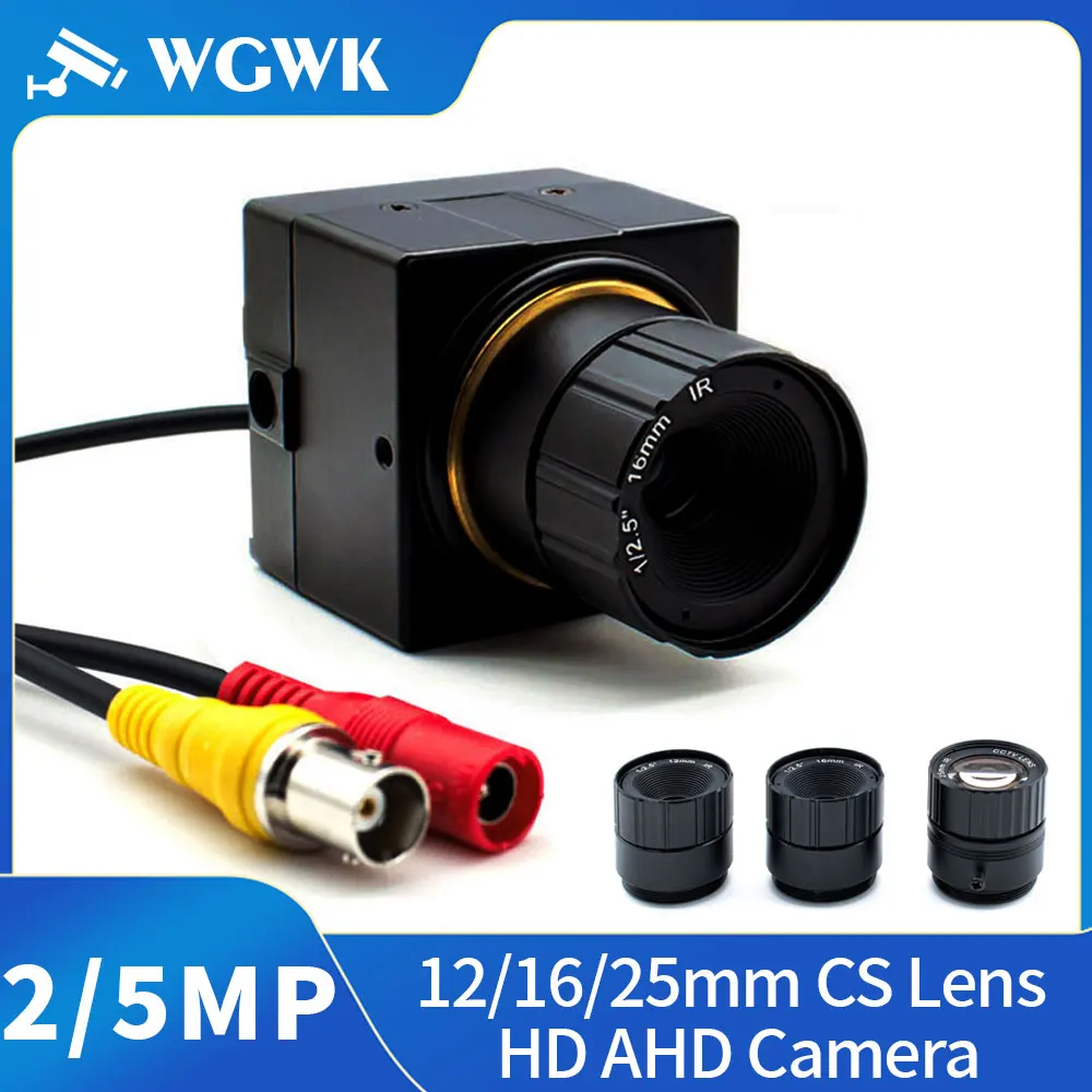 

WGWK Mini Camera Security Protection CCTV POE H.265 With 12/16/25mm Fixed Focus CS Lens P2P IP BNC Port Onvif Industrial Camera