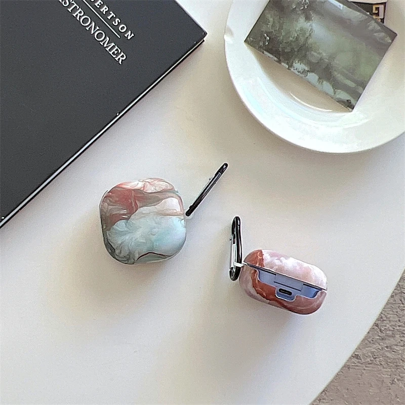 Marble Pattern Sticker Case for Samsung Galaxy Buds Pro Live 2 Buds2 Pro FE Cover Protective Shell for GalaxyBuds