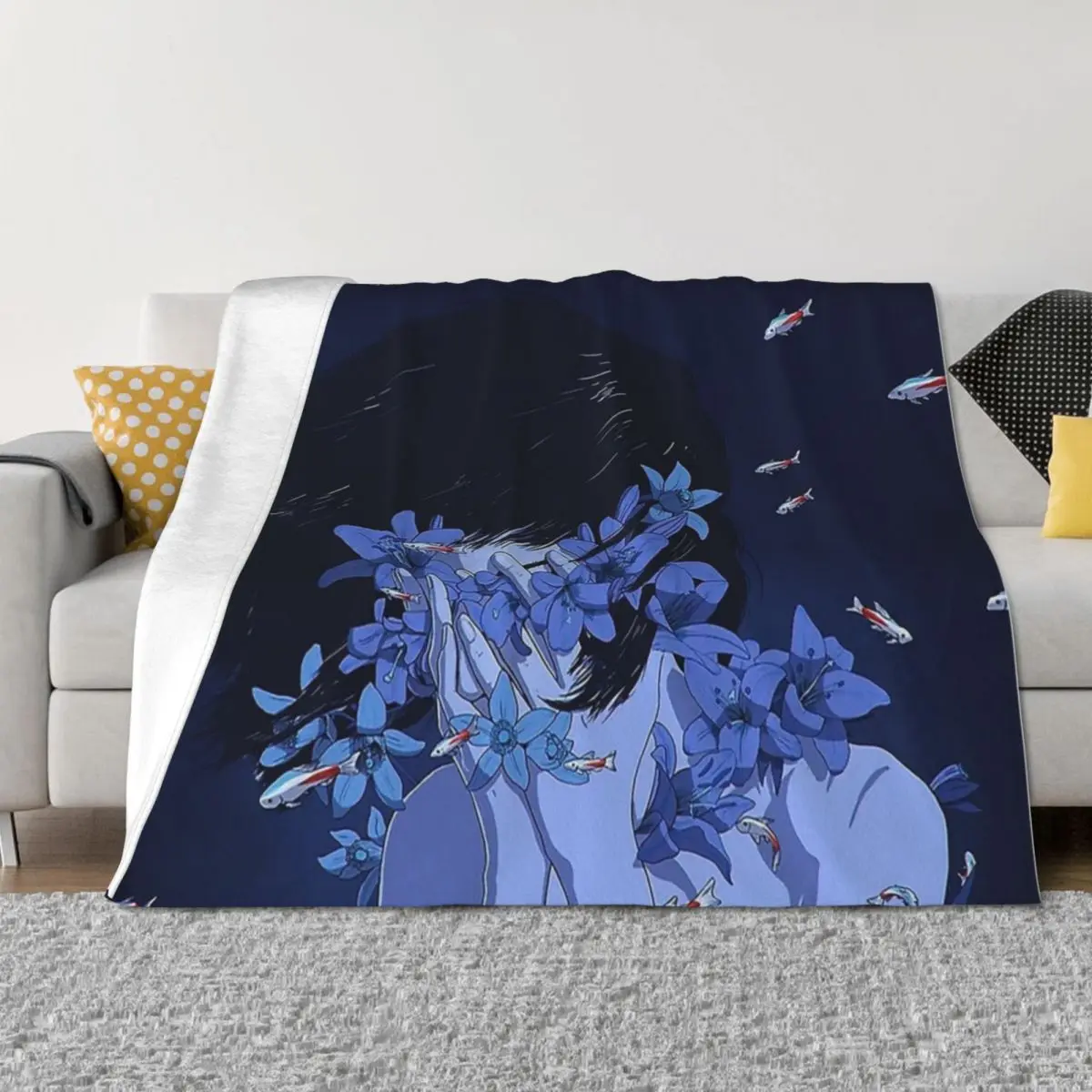 

In Dark Blue Throw Blanket Decorative Beds Soft Big Shaggy christmas decoration Blankets