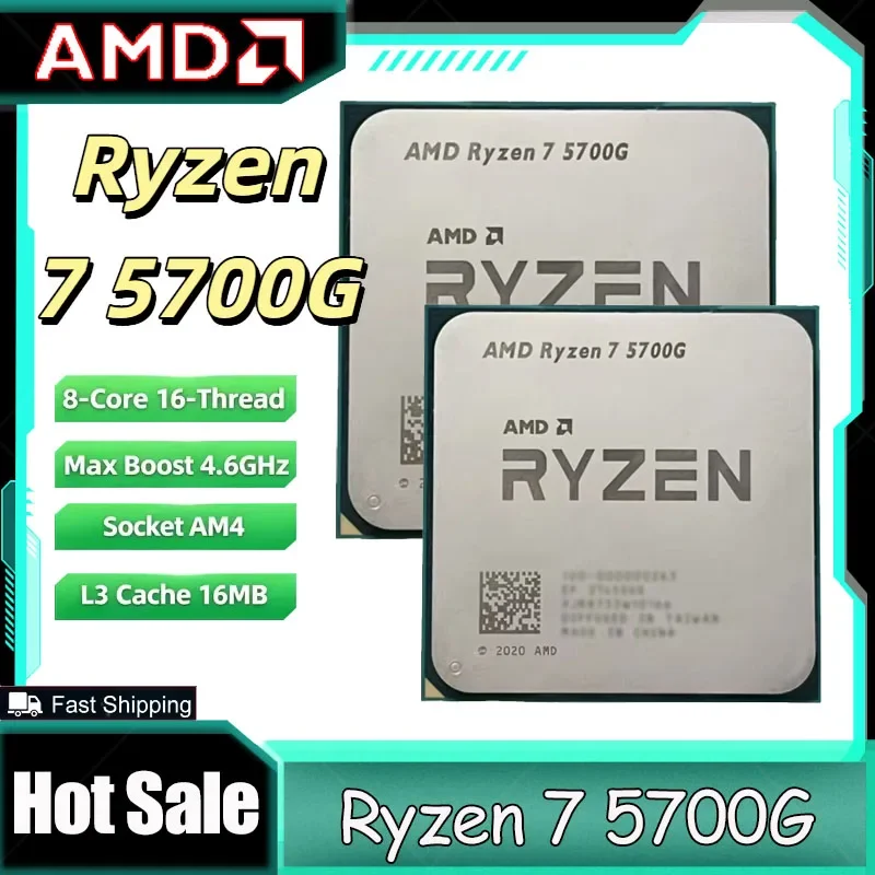 Procesador AMD Ryzen 7 5700G Nuevo, 4.6GHz, 8 Núcleos, 16 Hilos, 16MB de Caché L3, Socket AM4, Venta al por Mayor, Sin Empaque Minorista