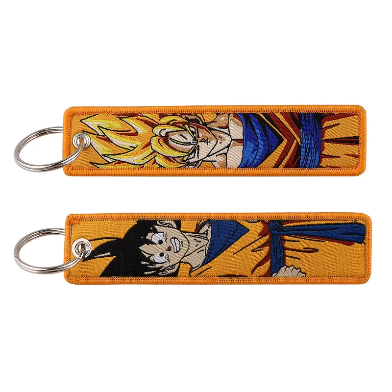 アニメドラゴンボールニットキーホルダーストラップ新悟空両面刺繍キーホルダー男性女性バックパック装飾ペンダントギフト