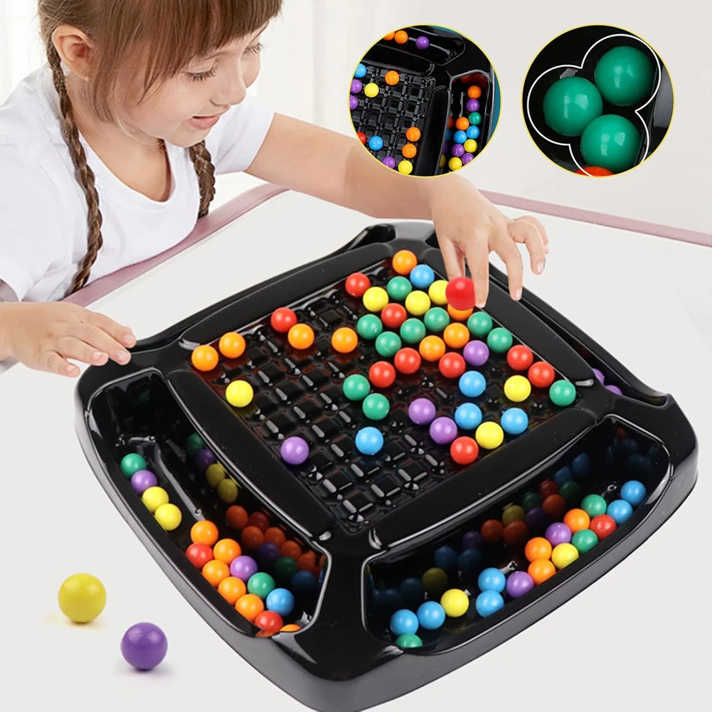 Rainbow Ball Elimination Board Game Fun Interactive Rainbow Bead Matching Game Parent-child Interaction Tabletop Chess Toy Games