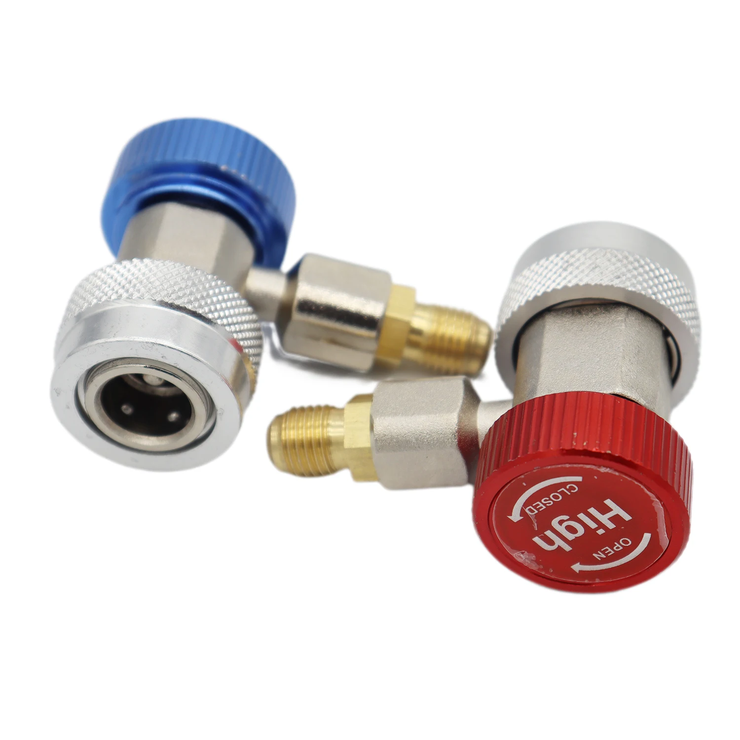 Adjustable R134A Adapter Fittings H/L Quick Coupler AC Car Air Conditioner Refrigeration Freon Manifold Gauge Hose Connector