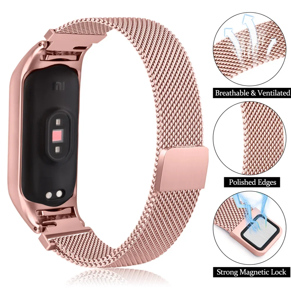 

Bracelet for Xiaomi Mi Band 7 NFC Strap Sport milanese loop wristband Miband7 smartwatch Replacement belt on mi band 5 4 3 6