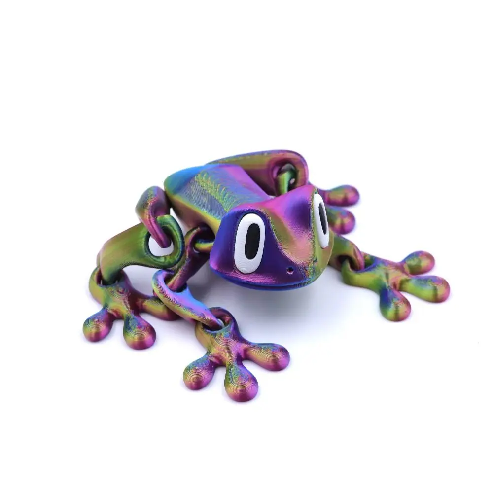 Movable Joints 3D Printed Frog Model Realistic Magnetic Frog Sculpture Cartoon Handicraft 3D Printed Frog Toy Birthday Gift
