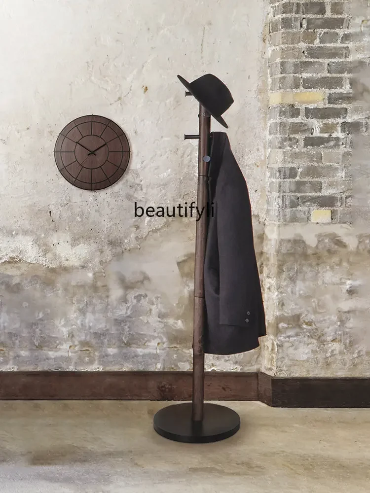 

1zCoat Rack Nordic Hanger Hook Floor Clothes Rack Solid Wood Assembly Bedroom Simple