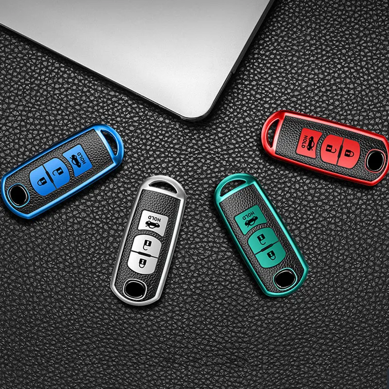 TPU Car Key Case Cover for Mazda 2 3 6 Atenza Axela Demio CX-3 CX-5 CX5 CX7 CX-9 2015 - 2019 Key Shell Bag Holder Accessories