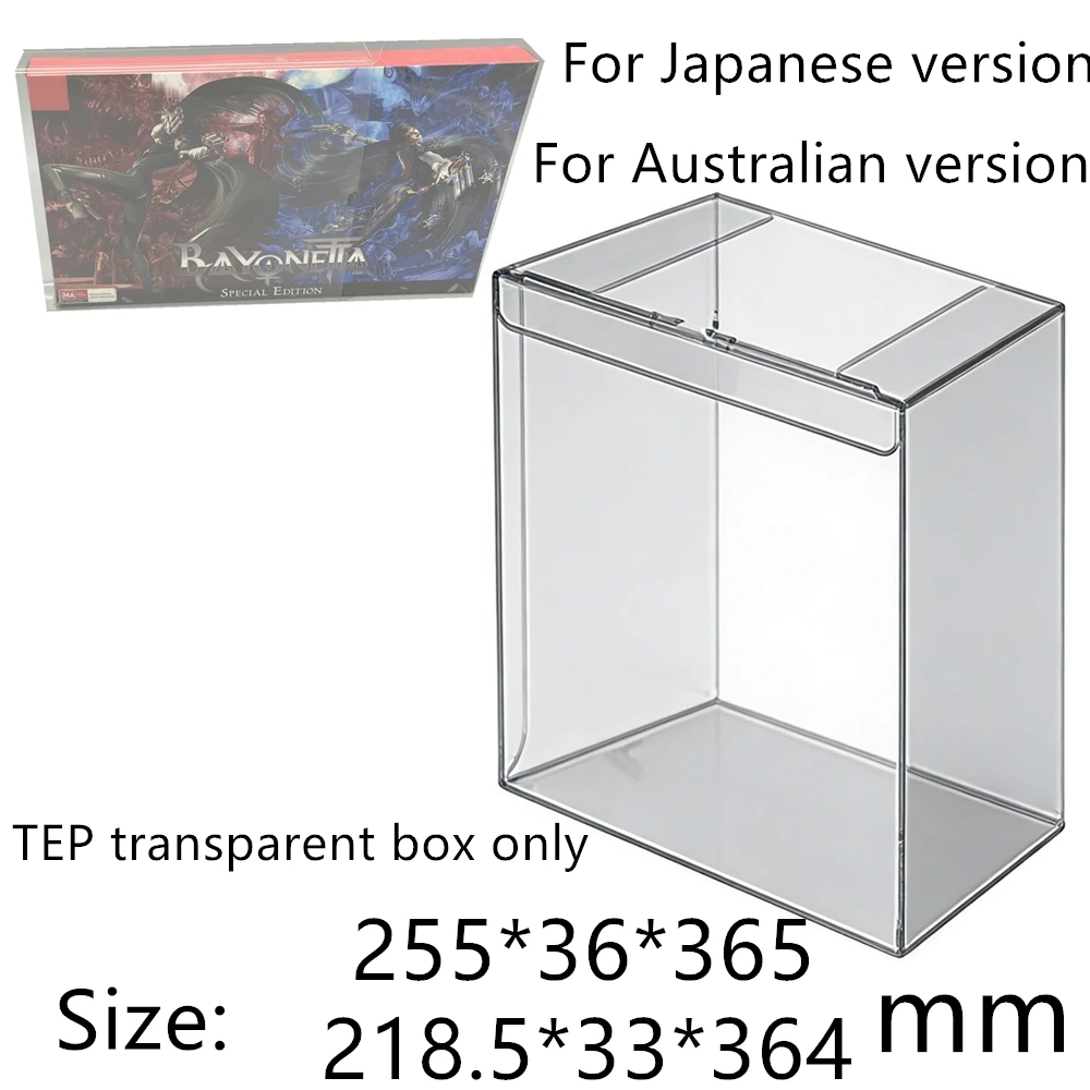 Protector de caja transparente para Bayonetta 2/NS, cajas coleccionables, almacenamiento TEP, estuche transparente para juegos