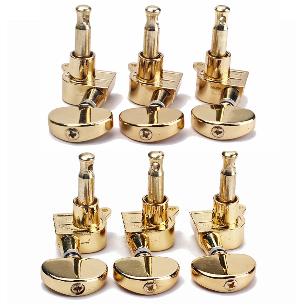

6 PCS Guitar Electric Accessories Machine Heads Tuning Keys Acoustic Pegs Earth Tones Golden