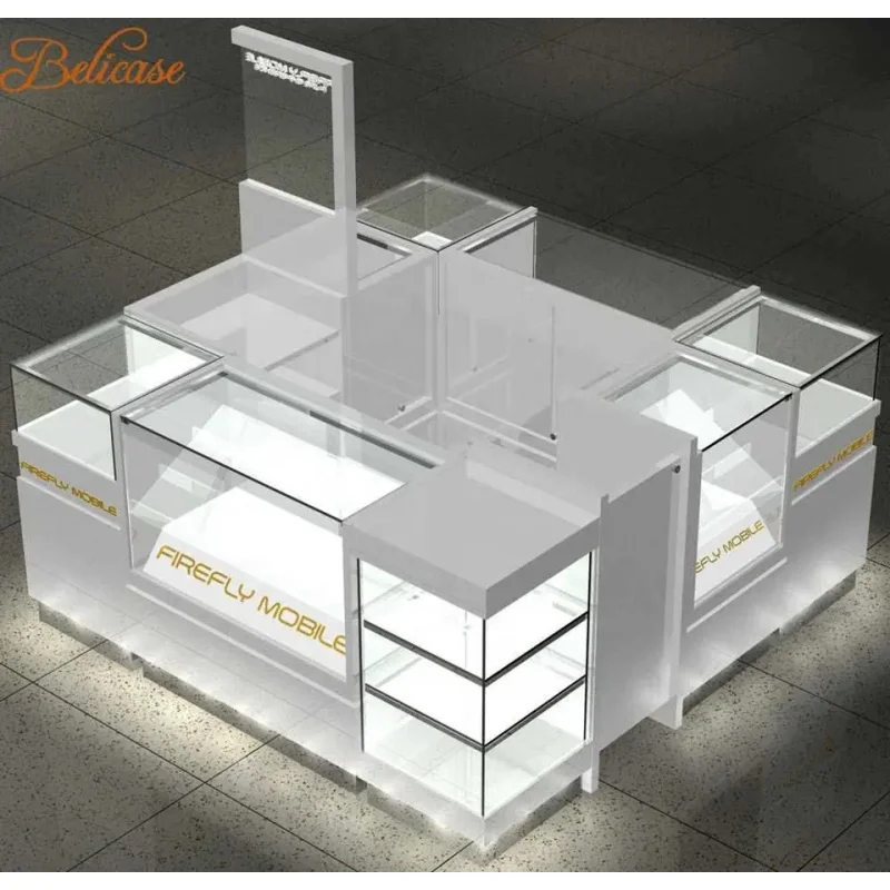 

2025customized.High End Mobile Phone Display Cabinet Glass Showcase Shopping Mall Cell Phone Accessories and Repair Kiosk