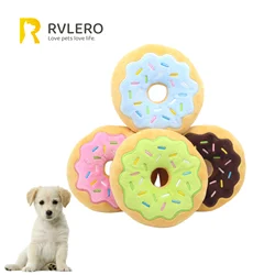 Dog Toys Donut Plush Soundmaking Cute Toy Pets Dog Squeaky Sound Funny Interactive Bite-Resistant Chew Biting Teeth Grinding